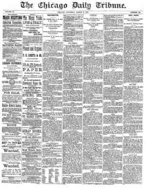 Chicago Daily Tribune Newspaper March 8, 1873 kapağı