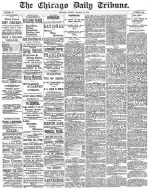 Chicago Daily Tribune Newspaper March 21, 1873 kapağı