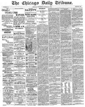 Chicago Daily Tribune Newspaper March 26, 1873 kapağı