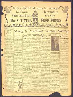 The Citizen-Free Press Newspaper December 13, 1934 kapağı