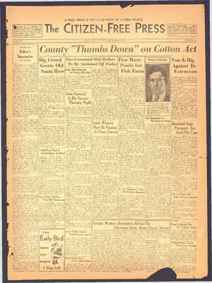 The Citizen-Free Press Newspaper December 16, 1934 kapağı