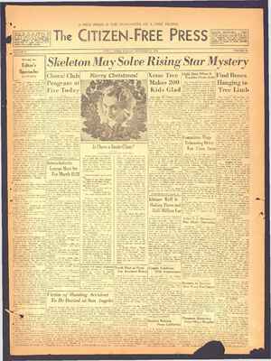 The Citizen-Free Press Newspaper December 23, 1934 kapağı