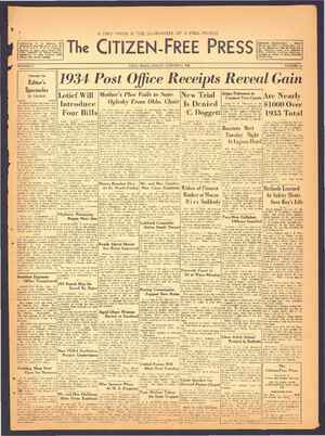 The Citizen-Free Press Newspaper January 6, 1935 kapağı