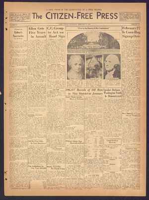 The Citizen-Free Press Gazetesi 21 Şubat 1935 kapağı