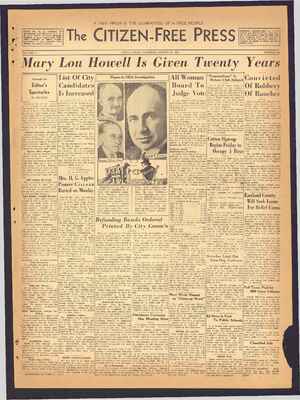 The Citizen-Free Press Newspaper March 14, 1935 kapağı