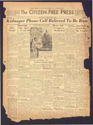 The Citizen-Free Press Newspaper April 4, 1935 kapağı