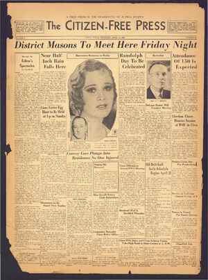 The Citizen-Free Press Newspaper April 18, 1935 kapağı