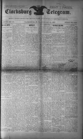 The Clarksburg Telegram Newspaper January 20, 1893 kapağı
