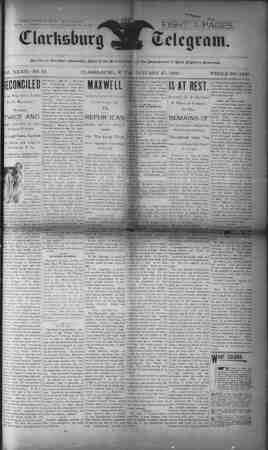 The Clarksburg Telegram Newspaper January 27, 1893 kapağı