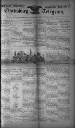 The Clarksburg Telegram Newspaper February 24, 1893 kapağı