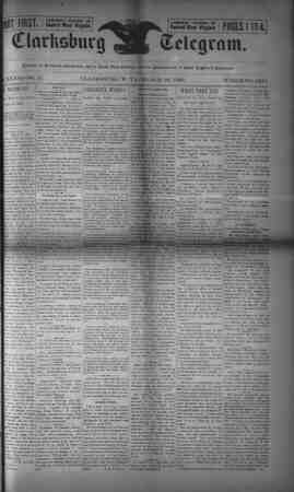 The Clarksburg Telegram Newspaper March 10, 1893 kapağı