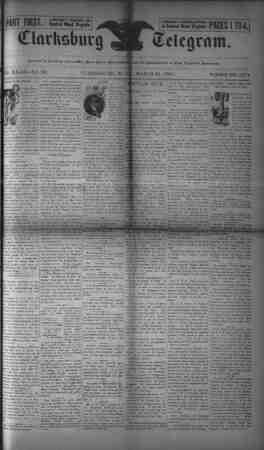 The Clarksburg Telegram Newspaper March 31, 1893 kapağı