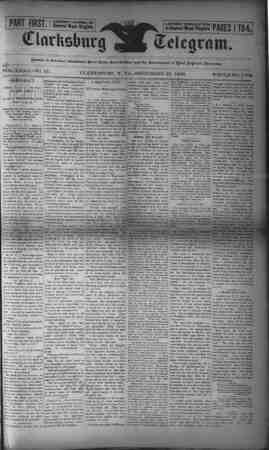 The Clarksburg Telegram Newspaper September 22, 1893 kapağı
