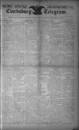 The Clarksburg Telegram Newspaper November 17, 1893 kapağı