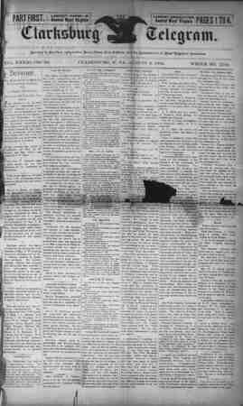 The Clarksburg Telegram Newspaper August 3, 1894 kapağı