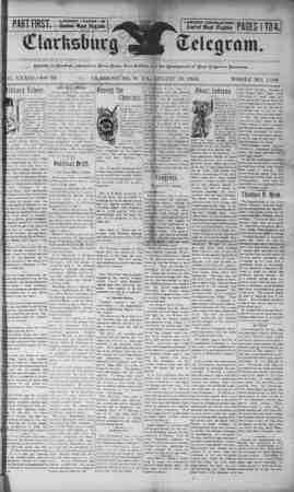 The Clarksburg Telegram Newspaper August 10, 1894 kapağı