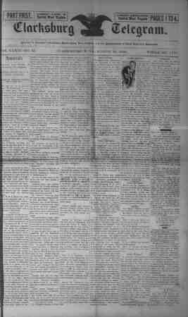 The Clarksburg Telegram Newspaper August 24, 1894 kapağı