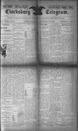 The Clarksburg Telegram Newspaper September 28, 1894 kapağı