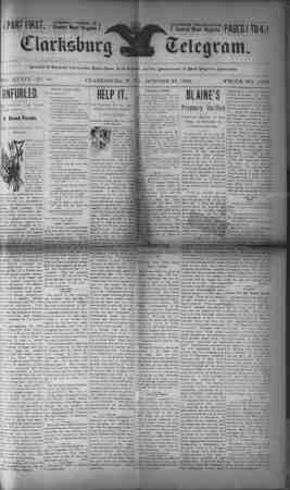 The Clarksburg Telegram Newspaper October 26, 1894 kapağı