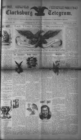 The Clarksburg Telegram Newspaper November 9, 1894 kapağı
