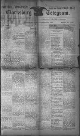 The Clarksburg Telegram Newspaper November 23, 1894 kapağı