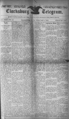 The Clarksburg Telegram Newspaper February 1, 1895 kapağı