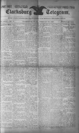 The Clarksburg Telegram Newspaper February 22, 1895 kapağı