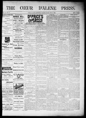 The Coeur d'Alene Press Newspaper May 6, 1893 kapağı
