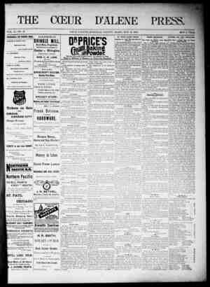 The Coeur d'Alene Press Newspaper May 13, 1893 kapağı