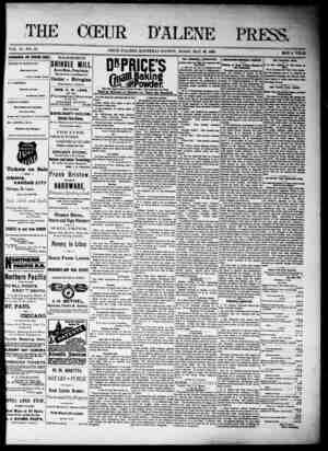 The Coeur d'Alene Press Newspaper May 20, 1893 kapağı