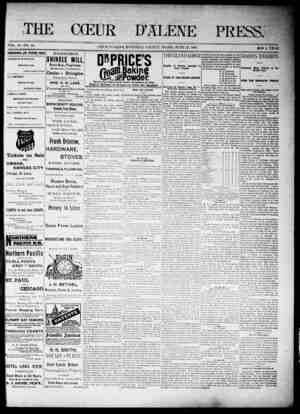 The Coeur d'Alene Press Newspaper June 17, 1893 kapağı