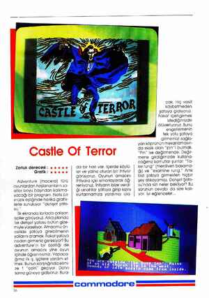    Castle Of Terror Zorluk derecesi : * * * k * Grafik : x * *** Adventure (macerad) türü oyunlardan hoşlananların sa- atler