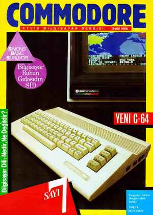 Commodore Gazetesi 1 Eylül 1986 kapağı