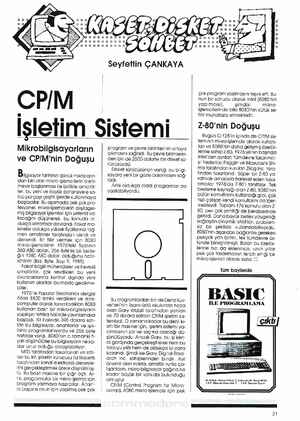    CP/M Seyfettin ÇANKAYA istemi İşletim S Mikrobilgisayarların ve CP/M'nin Doğuşu Bilgisoycır tarihinin dönük noktaların- dan