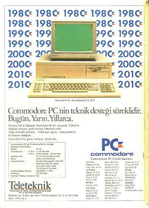    1986 1986 1986 1986 1986 Bugün. Yarın.Yıllarca Dünyaca ünlü iş bilgisayarı Commodore PC'nin arkasında, Türkiye'de Commodore