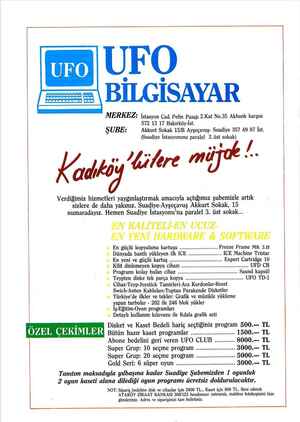    UFO eee | BİLGİSAYAR MERKEZ: İstasyon Cad. Pelin Pasajı 2.Kat No.35 Akbank karşısı 572 13 17 Bakırköy-İst. ŞUBE: Akkurt...