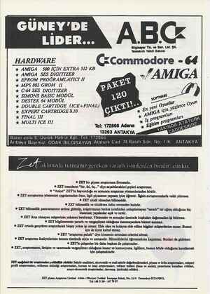     ABG .. GUNEY'DE e LIDEROOO isayar Tic. ve San, Ltd. Şti. Teleteknllı Yetkili Satıcısı HARDWARE (Çcommodore - 64 x AMIĞA