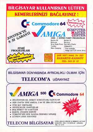    BİLGİSAYAR KULLANIRKEN LÜTFEN c-. Commodore 64 W COMPUTE SAĞ wAMIG MAŞEL 30 GB 1989 - 1 SÜPER PAKET PROGRAMLAR g— Rambo HI.