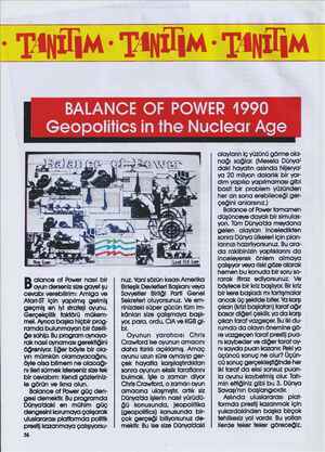    BALANCE OF POWER 1990 Geopolitics in the Nuclear Age alance of Power nasıl bir oyun derseniz size gayet şu cevabı...