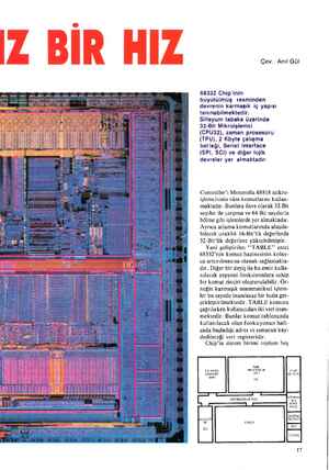    Çev.: Anıl Gül 68332 Chip'inin büyütülmüş resminden devrenin karmaşık iç yapısı tanınabilmektedir. Silisyum tabaka üzerinde