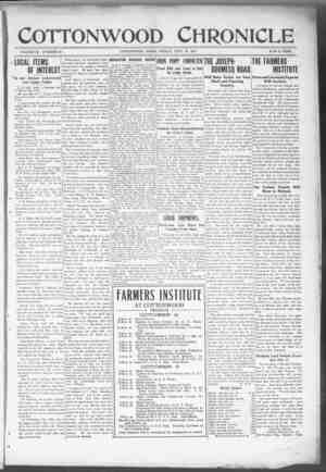 Cottonwood Chronicle Newspaper September 28, 1917 kapağı