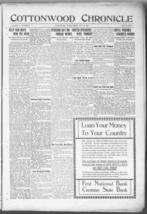 Cottonwood Chronicle Newspaper October 19, 1917 kapağı
