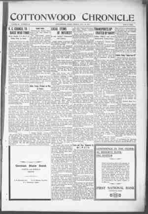 Cottonwood Chronicle Newspaper November 16, 1917 kapağı