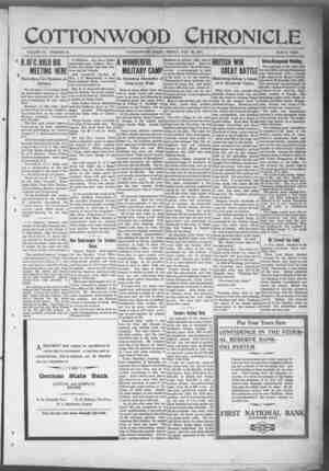 Cottonwood Chronicle Newspaper November 30, 1917 kapağı