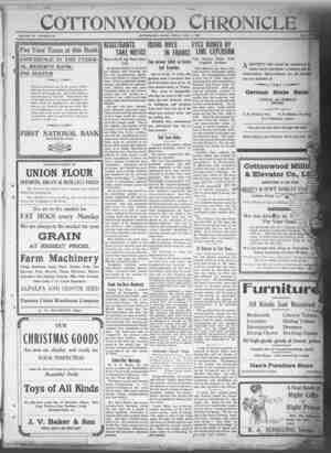 Cottonwood Chronicle Newspaper December 7, 1917 kapağı