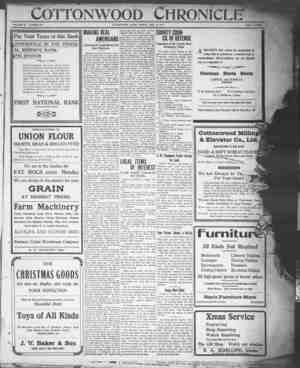 Cottonwood Chronicle Newspaper December 14, 1917 kapağı