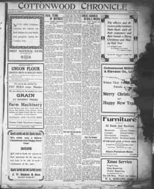 Cottonwood Chronicle Newspaper December 21, 1917 kapağı
