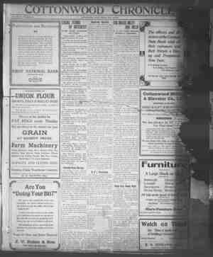 Cottonwood Chronicle Newspaper December 28, 1917 kapağı