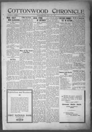 Cottonwood Chronicle Newspaper January 4, 1918 kapağı
