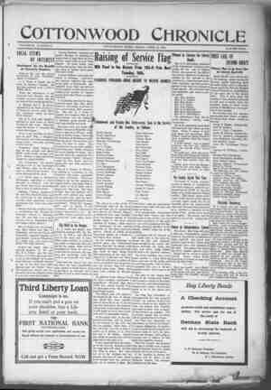 Cottonwood Chronicle Newspaper April 12, 1918 kapağı